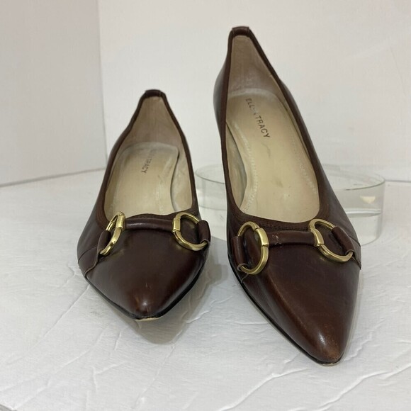 Ellen Tracy Bogie Brown Heels Size 8.5M - Picture 2 of 7